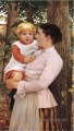 Mère et enfant Impressionniste James Carroll Beckwith